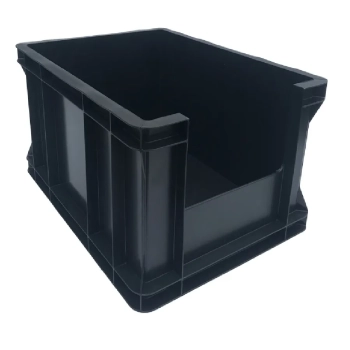 POJEMNIK Z OKNEM INSPEKCYJNYM 400x300x220 CZARNY ZESTAW 96 SZT