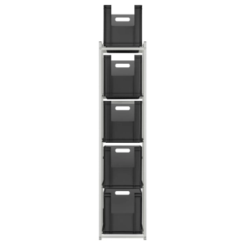 REGAŁ Z POJEMNIKAMI 400x300x320 CZARNY Z OKNEM INSPEKCYJNYM