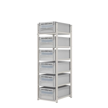 REGAŁ Z POJEMNIKAMI 600X400X220 ZAMYKANE OKNO