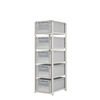 REGAŁ Z POJEMNIKAMI 600X400X270 ZAMYKANE OKNO