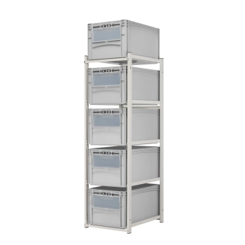 REGAŁ Z POJEMNIKAMI 600X400X320 ZAMYKANE OKNO